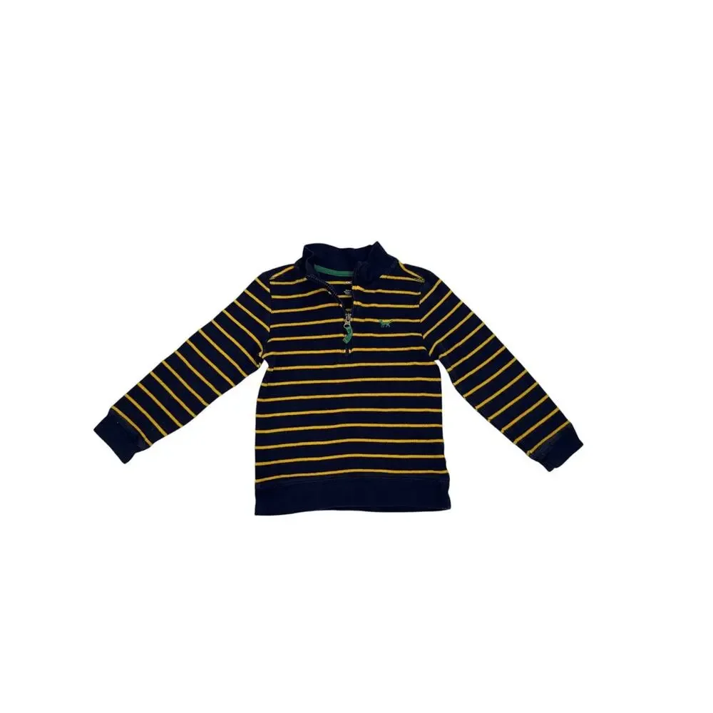 Carter's Quarter Zip Blue Yellow Striped Pullover Sweatshirt Size Youth 5